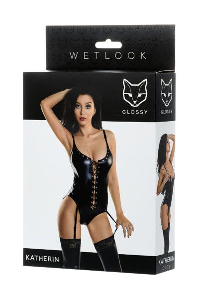 Боді на шнурівці з матеріалу Wetlook Toyfa Glossy 561100955019-S фото