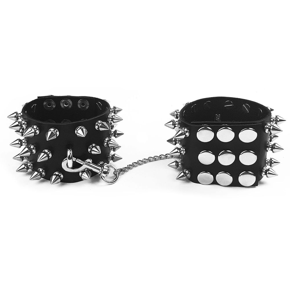 Шкіряні наручники з шипами Art of Sex - Rose Spiked Leather Handcuffs SO7654-SO-T фото