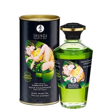 Органічна зігріваюча олія Shunga Aphrodisiac Warming Oil – Exotic green tea (100 мл) без цукру SO2503-SO-T фото