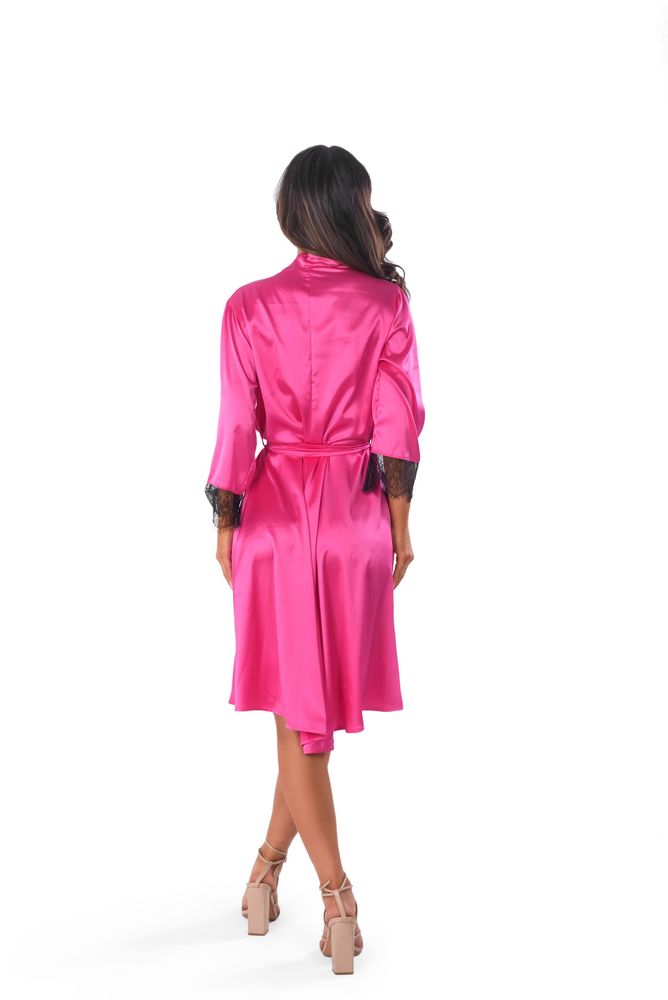 Жіночий атласний халат Anais Frivolie long robe Малиновий L/XL 99088 фото