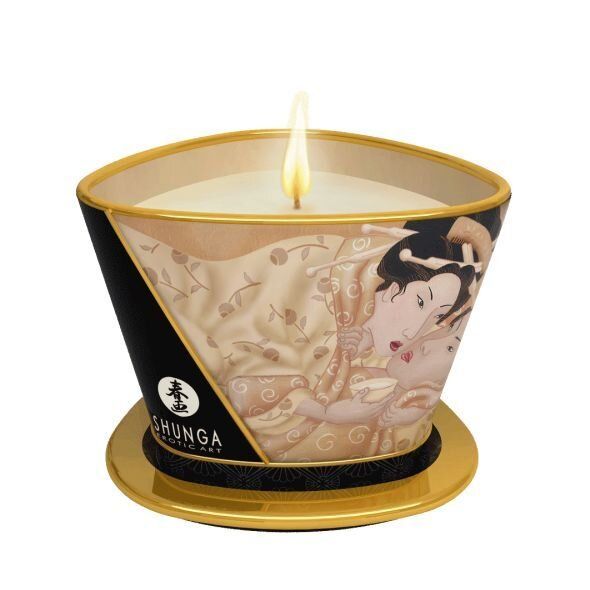 Массажная свеча с афродизиаками Shunga Massage Candle (170 мл), Ваніль