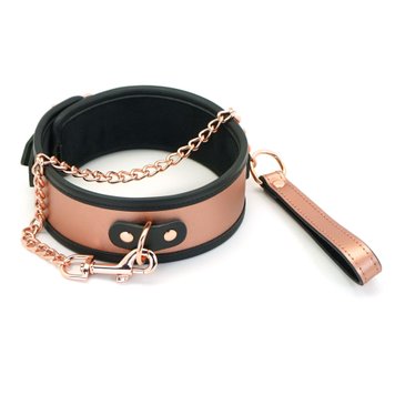 Ошейник з поводком Liebe Seele Rose Gold Memory Collar with Leash Розовий One Size SO9494 фото