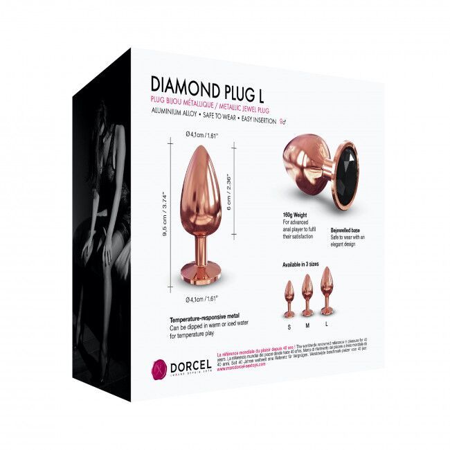 Металева анальна пробка із прикрасою у вигляді кристалу Dorcel - Diamond Plug L SO5530 фото