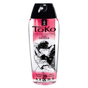 Лубрикант на водной основе Shunga Toko AROMA - Sparkling Strawberry Wine (165 мл), не содержит сахар SO2532 фото