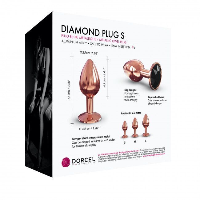 Металева анальна пробка із прикрасою у вигляді кристалу Dorcel - Diamond Plug S SO5534 фото