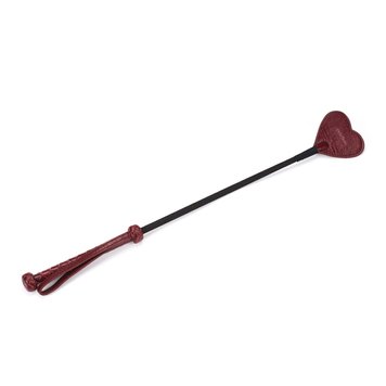 Стек шльопалка Liebe Seele Wine Red Riding Crop with Heart-Shape Tip Бордовий SO9458 фото