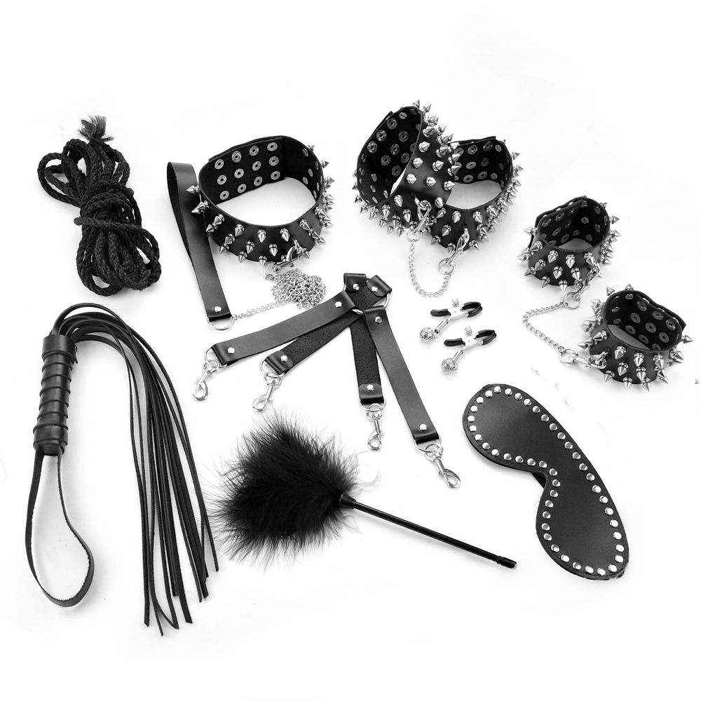 Набор Art of Sex - Spikes BDSM Set Leather, 10 предметов, натуральная кожа SO7140-SO-T фото