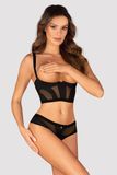 Комплект відкритий Obsessive Chic Amoria set otwarty Чорний XL/2XL 100359 фото