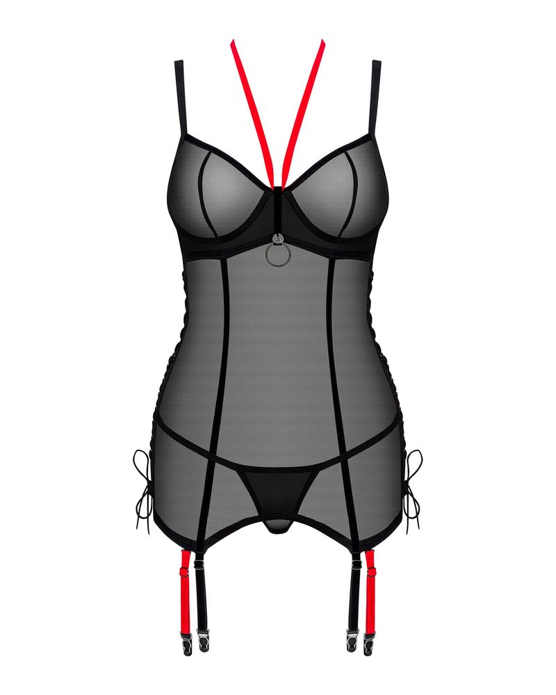 Корсет Obsessive Glandez corset Чорний XL/2XL 100399 фото