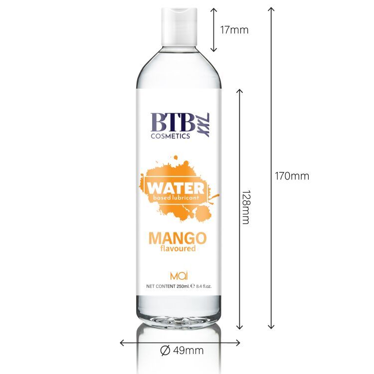 Змазка на водній основі BTB FLAVORED MANGO з ароматом манго (250 мл) SO6570 фото