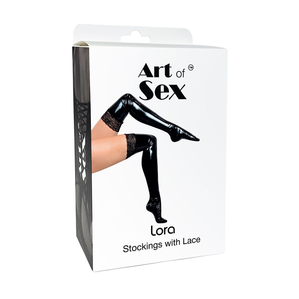 Сексуальні вінілові панчохи Art of Sex Lora з мереживом SO7347 фото