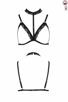 Стрепи з чокером Passion Exclusive SHELLY BRA Чорний S/M PS27901-SO-T фото